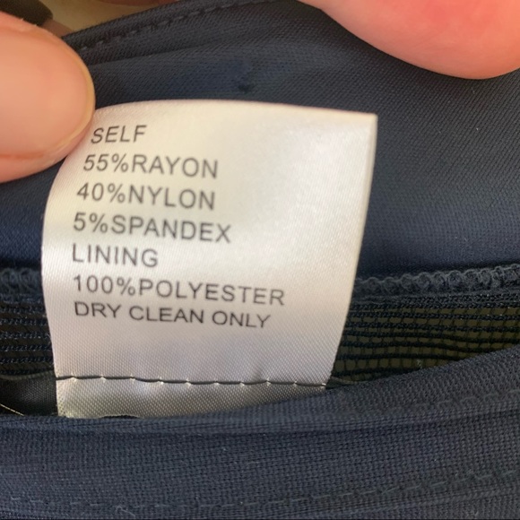 NWT Tadashi Shoji One Shoulder Mesh Illusion Cutout Navy Blue Dress in Large - Picture 15 of 16